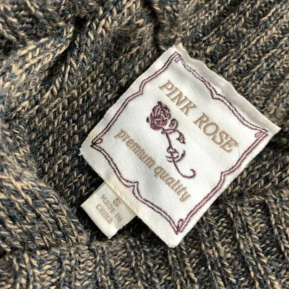 Pink Rose Womens Sweater Dress Size Small Brown Cowl Neck Short Sleeves Knit - Picture 4 of 8